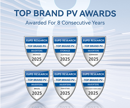 Growatt remporte pour la 8ᵉ année consécutive le prix « Top Brand PV » décerné par EUPD Research et étend sa reconnaissance à six marchés mondiaux