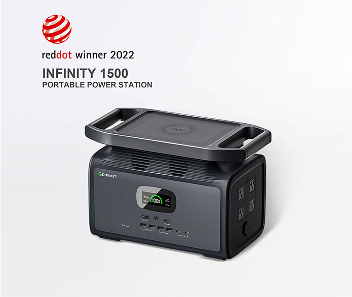 La centrale électrique portable Infinity 1500 de Growatt remporte le prix Red Dot Design 2022
